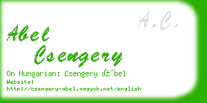 abel csengery business card